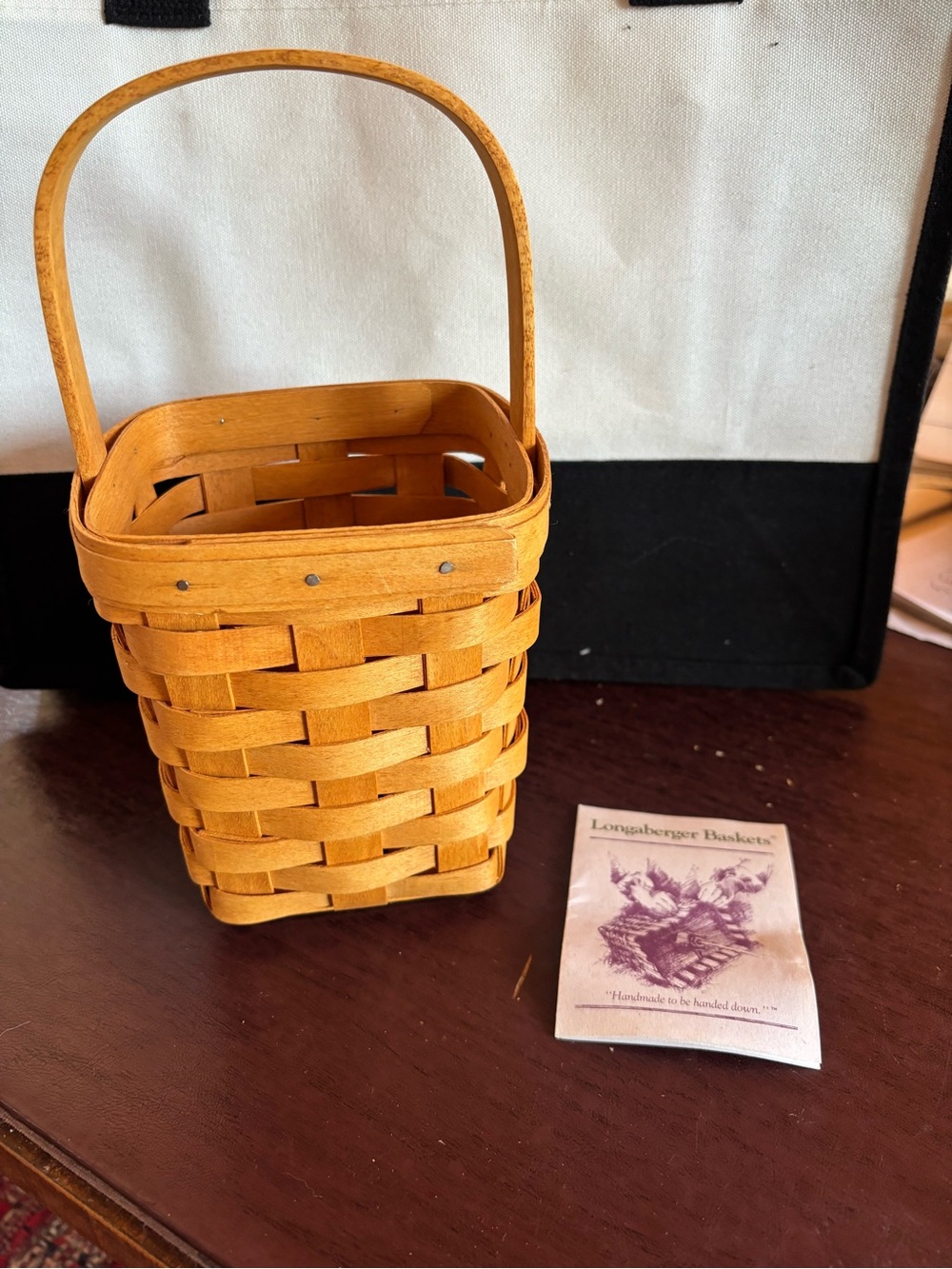 Longaberger Honey-Tone Woven Handled Basket